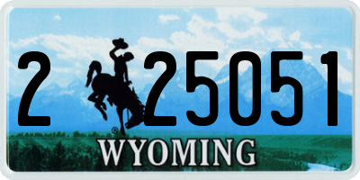WY license plate 225051