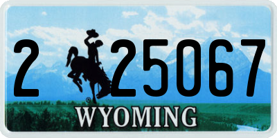WY license plate 225067