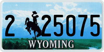 WY license plate 225075