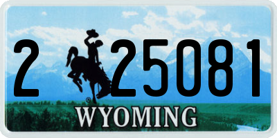 WY license plate 225081