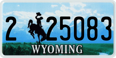 WY license plate 225083