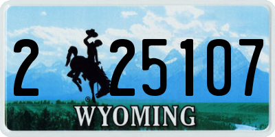 WY license plate 225107