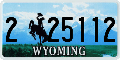 WY license plate 225112