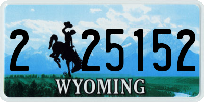 WY license plate 225152