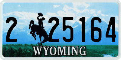 WY license plate 225164