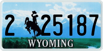 WY license plate 225187