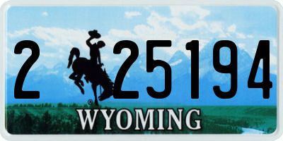 WY license plate 225194