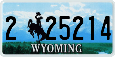 WY license plate 225214