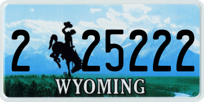 WY license plate 225222
