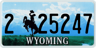 WY license plate 225247