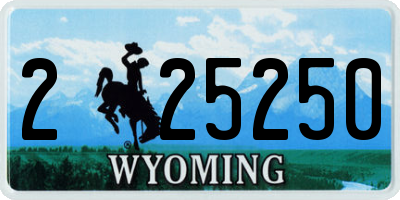 WY license plate 225250