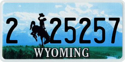 WY license plate 225257