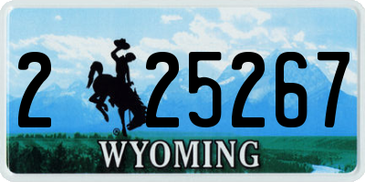 WY license plate 225267