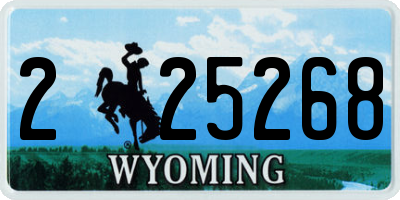 WY license plate 225268
