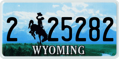 WY license plate 225282