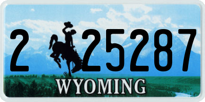 WY license plate 225287