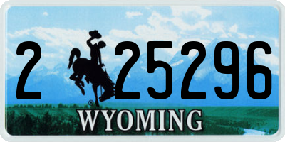 WY license plate 225296