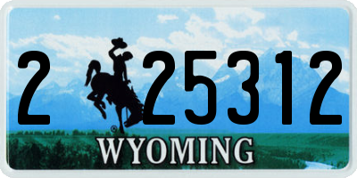 WY license plate 225312