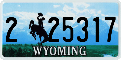 WY license plate 225317