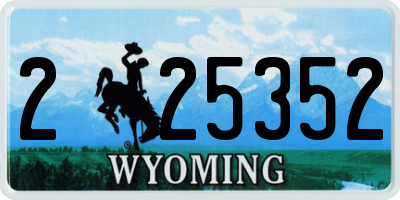 WY license plate 225352