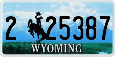 WY license plate 225387