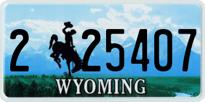 WY license plate 225407