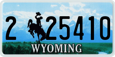 WY license plate 225410