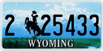 WY license plate 225433