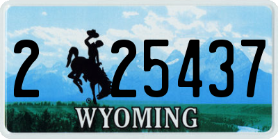 WY license plate 225437