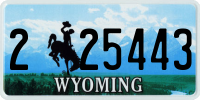 WY license plate 225443