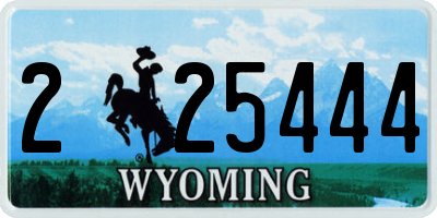 WY license plate 225444