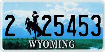 WY license plate 225453