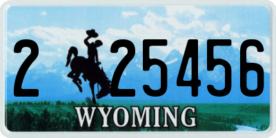 WY license plate 225456
