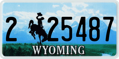 WY license plate 225487
