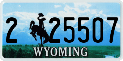 WY license plate 225507