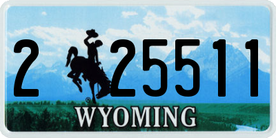 WY license plate 225511