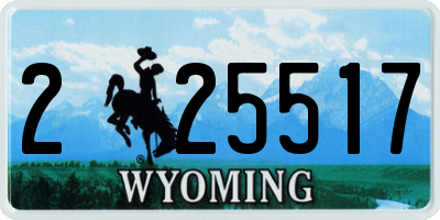 WY license plate 225517