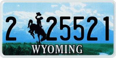 WY license plate 225521