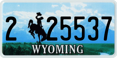 WY license plate 225537