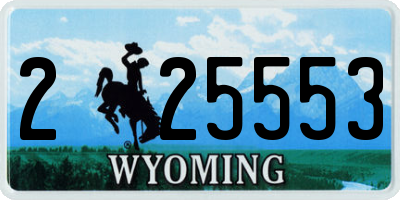 WY license plate 225553
