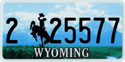 WY license plate 225577