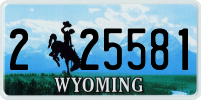 WY license plate 225581