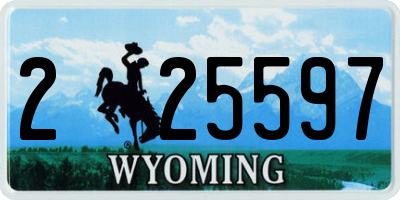 WY license plate 225597