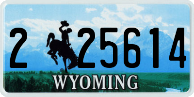 WY license plate 225614