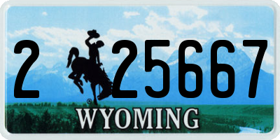 WY license plate 225667