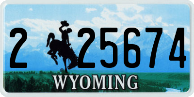 WY license plate 225674