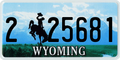 WY license plate 225681