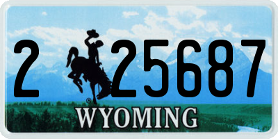 WY license plate 225687