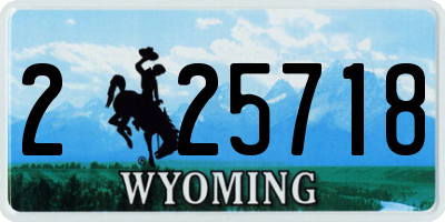 WY license plate 225718