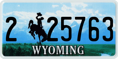 WY license plate 225763